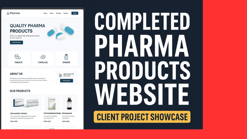 Pharma Products Showcase Website Development